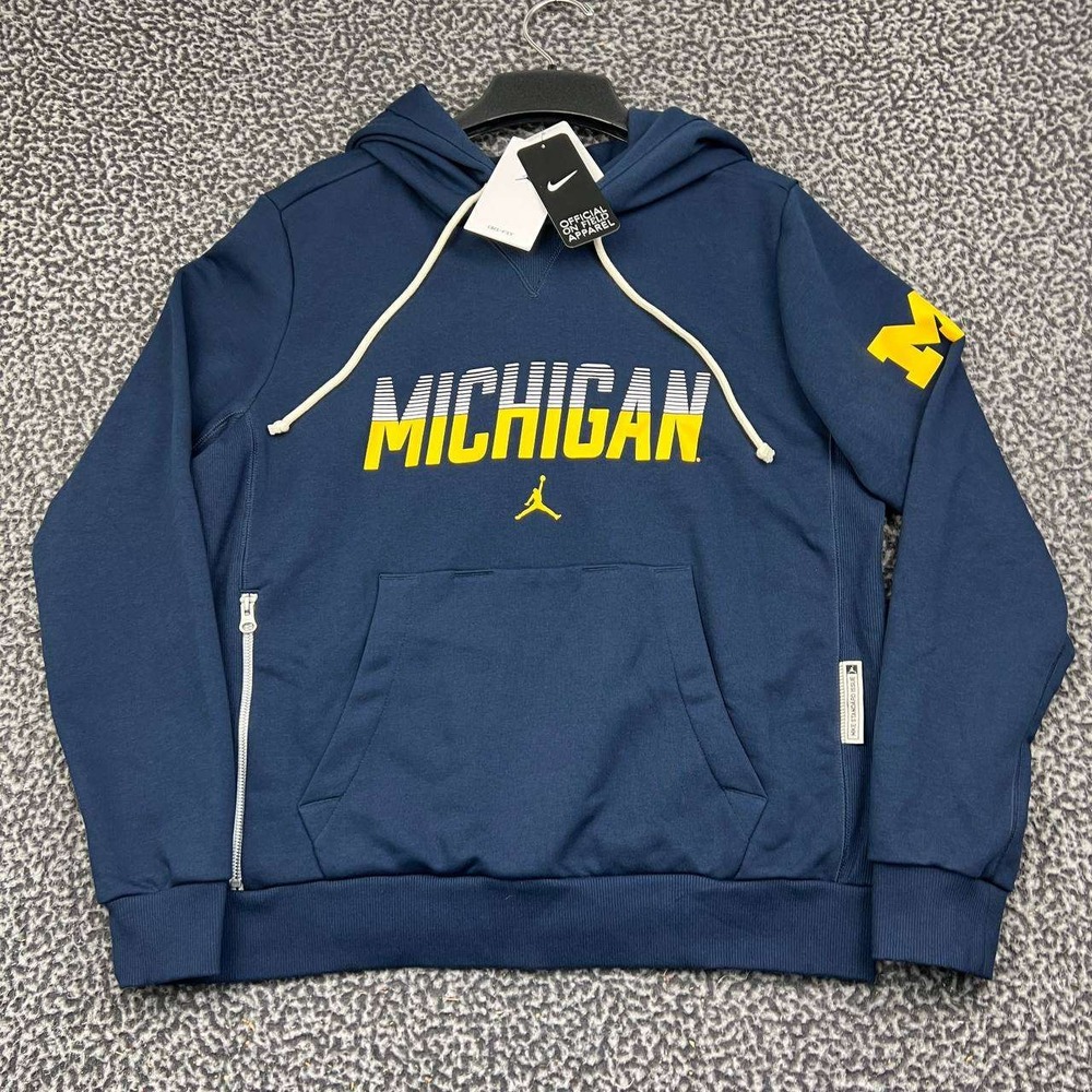 Air Jordan Michigan Wolverines Dri-FIT Hoodie Women Medium Navy Pullover New M